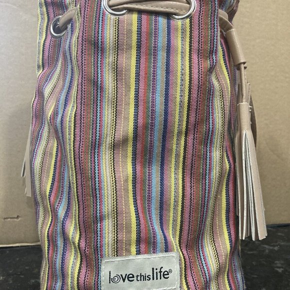 Drawstring Backpack/Purse -Brand: Love This Life- Small & Stylish_Multi-color - Picture 2 of 4